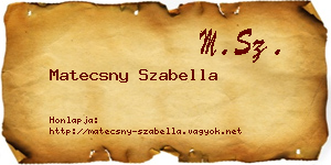 Matecsny Szabella névjegykártya